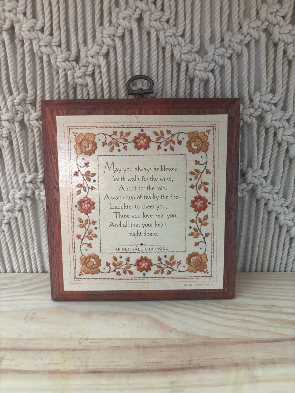 Vintage plaque 1983 Hallmark Gaelic blessing